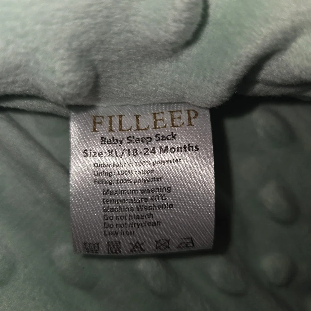 FILLEEP Fleece Baby Sleep Sack 18-24 Months Plush Dots‎ Baby Wear 2 Way Zipper